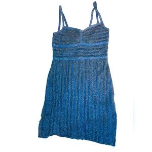Herve Leger Lurex Ribbed Eyelash Metallic Mini Dress